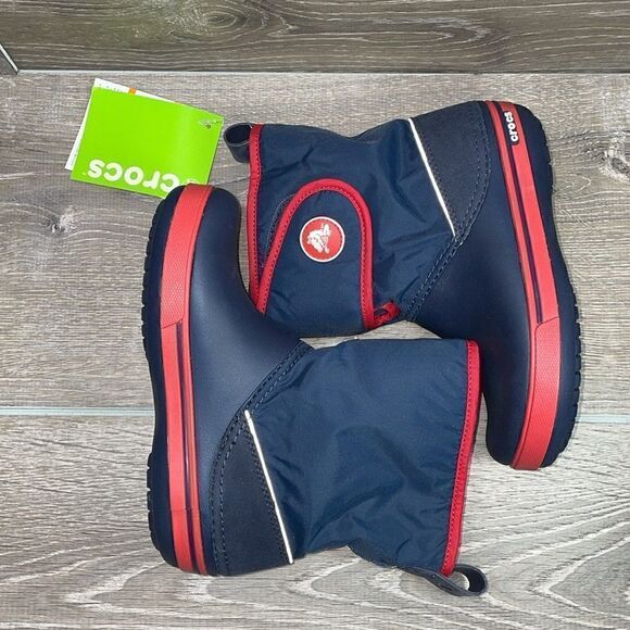 NEW Crocs Crocband II.5 Gust Navy Blue Red Little Boy Sz 1 Relaxed Fit Snow Boot - Picture 10 of 11